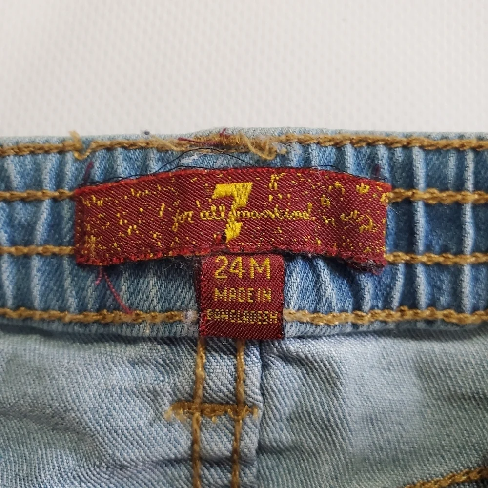 K1358 * 7 For All Mankind Girls Jeans Light Wash Denim Size 24M